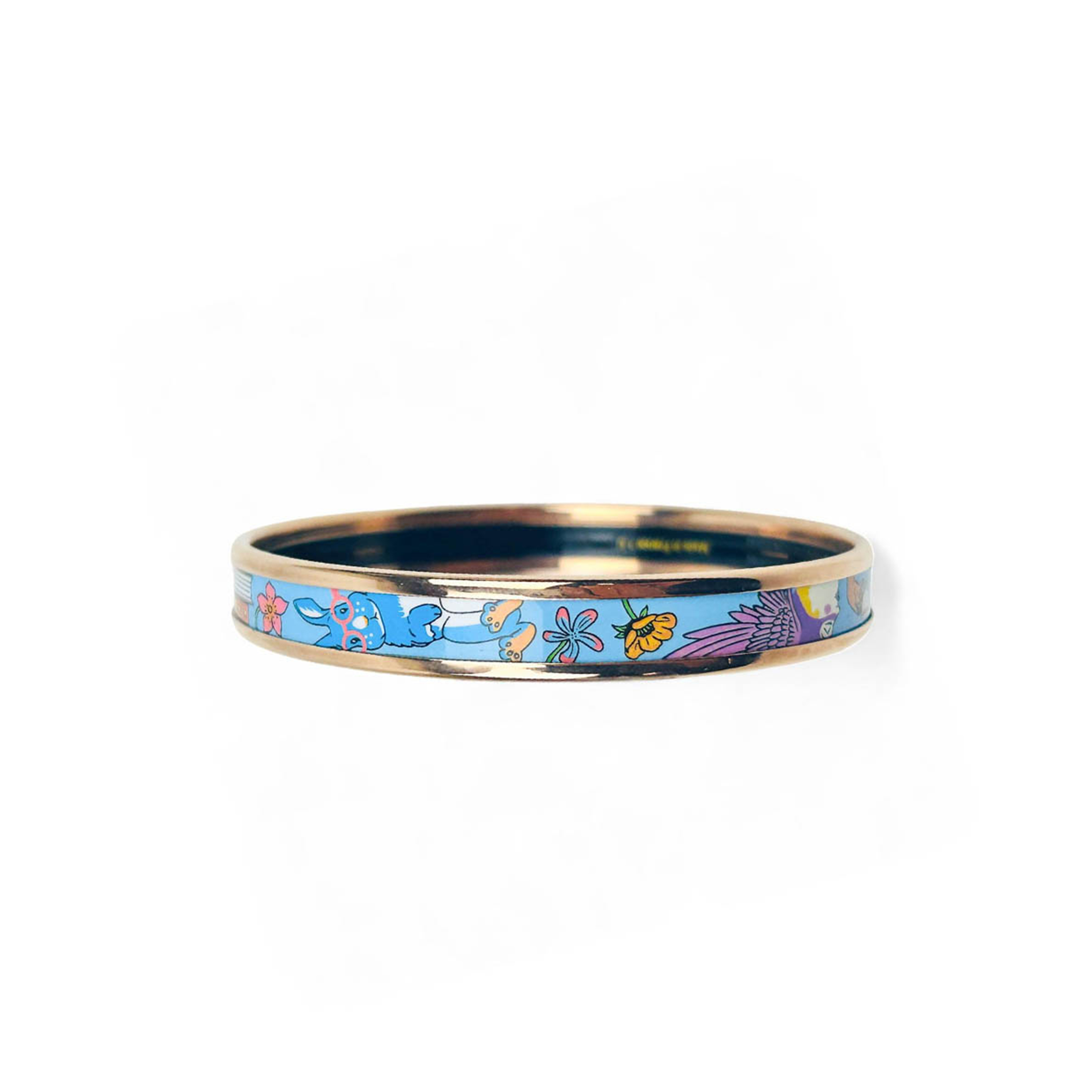 H**mes paris tea for two enamel bangle bracelet